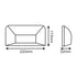 LED WALL RECTANGLE LUMINAIRE WHITE 230V AC IP65 6W 3000K 350LM RA80 SLIM22W