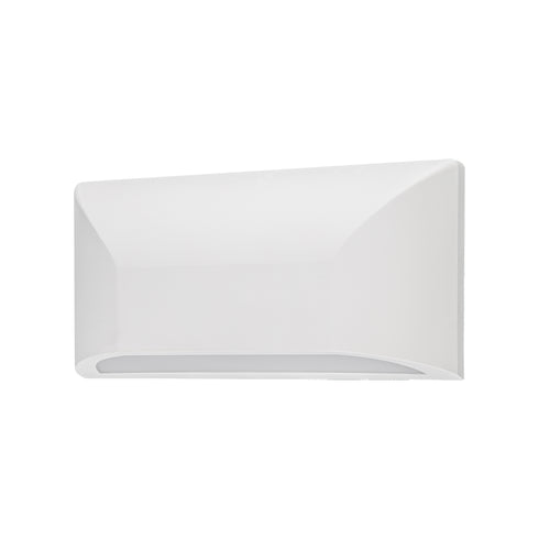 LED WALL RECTANGLE LUMINAIRE WHITE 230V AC IP65 6W 3000K 350LM RA80 SLIM22W