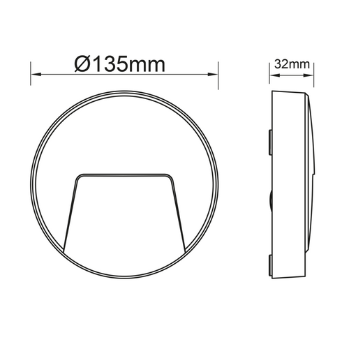 LED WALL ROUND LUMINAIRE WHITE 230V AC IP65 3W 3000K 200LM RA80 SLIM41W