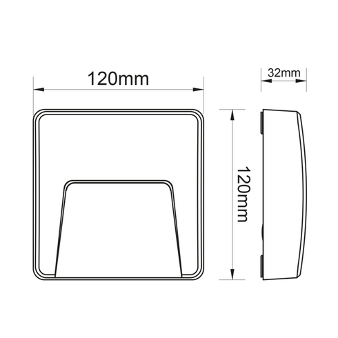 LED WALL SQUARE LUMINAIRE RUST 230V AC IP65 3W 3000K 200LM RA80 SLIM42R