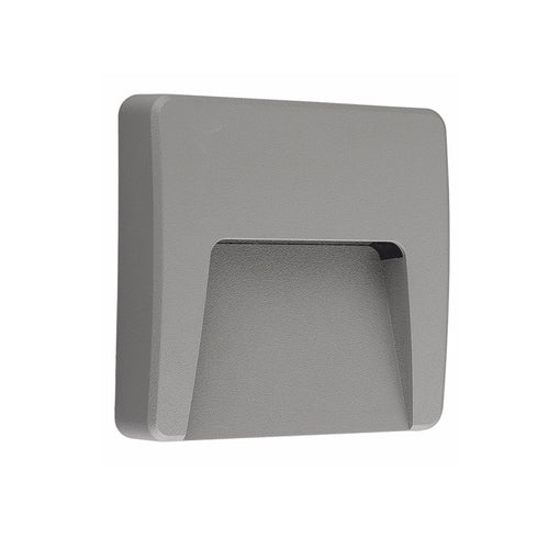 LED WALL SQUARE LUMINAIRE GREY 230V AC IP65 3W 3000K 200LM RA80 SLIM42