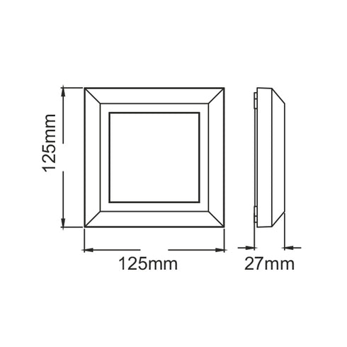 LED WALL SQUARE LUMINAIRE WHITE 230V AC IP65 4W 3000K 270LM RA80 SLIM51NW