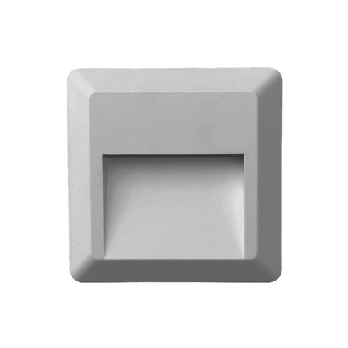 LED WALL SQUARE LUMINAIRE GREY 230V AC IP65 2W 3000K 100LM RA80 SLIM52N