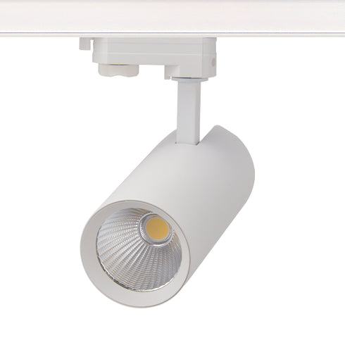 SAND WHITE LED TRACK LUMINAIRE 27W 3000K 3-PHASE 36° 3120LM 230V AC Ra80 Φ74*170MM 5YRS SOLINE2730W4