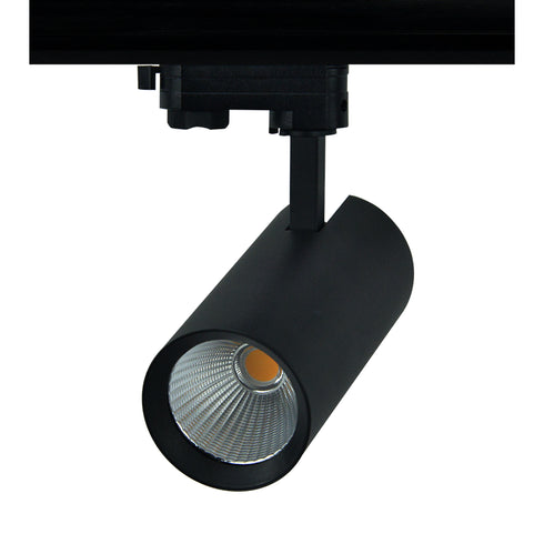 SAND BLACK LED TRACK LUMINAIRE 27W 4000K 3-PHASE 36° 3150LM 230V AC Ra80 Φ74*170MM 5YRS SOLINE2740B4