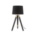^F/S TABLE 1X27 WOOD+BLACK LAMP+BRASS METAL Φ30XH65CM MOUSSE