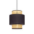 ^PENDANT F/S 1XE27 NISYROS BLACK FABRIC+RATTAN WING D30XH150CM
