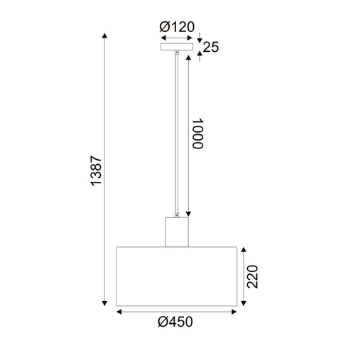 ΚΡΕΜΑΣΤΟ Φ/Σ 1ΧΕ27 CHIOS ΚΡΕΜ ΥΦΑΣΜΑ+ΞΥΛΟ D45XH140CM TF20861PC