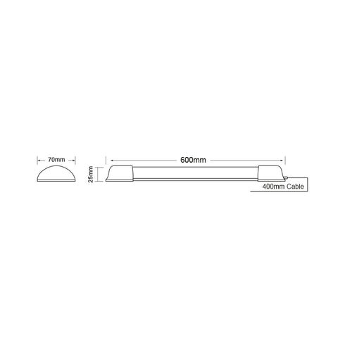 LED LINEAR LUMINAIRE 18W 1400LM 3000K 120° 230V AC IP44 Ra>80 30.000HRS TIMS1830