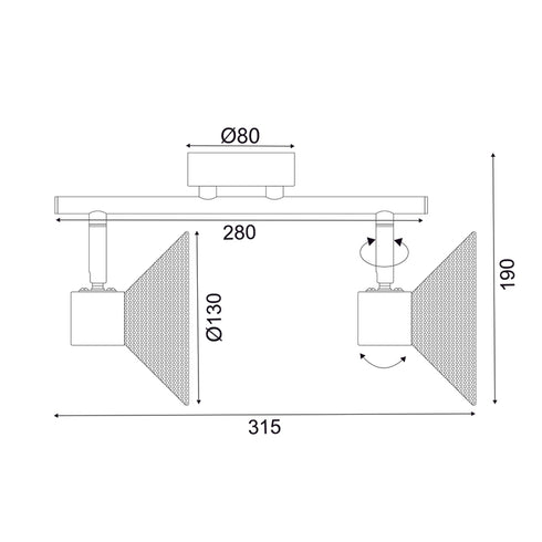 WALL FIXTURE 2X14 PALOMA WHITE METALLIC 32X13X19CM