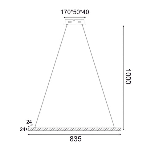 PENDANT F/S LED 13W 3000K 1300LM CANELA WOOD+WHITE MET/CO 83.5X8XH100CM