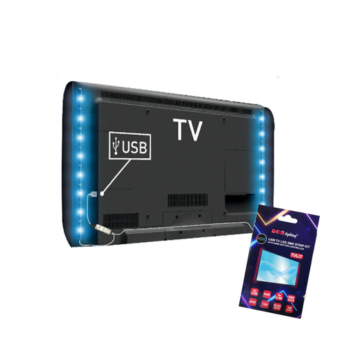 USB TV LED SMD STRIP KIT RGB 2X50CM 2X2.4W IP65 WITH WIRE BUTTON CONTROLLER TVLIT