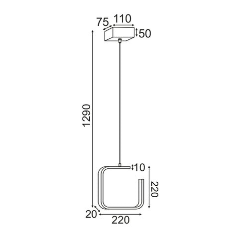 ΚΡΕΜΑΣΤΟ Φ/Σ LED 8W 3000K 780LM ΜΑΥΡΟ ΜΕΤΑΛΛΙΚΟ 22X11XH129CM EUCLID1 V27LEDP22BK