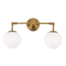 WALL FIXTURE 2X27 METAL+OPAL GLASS 38X21.5X28CM THETIS