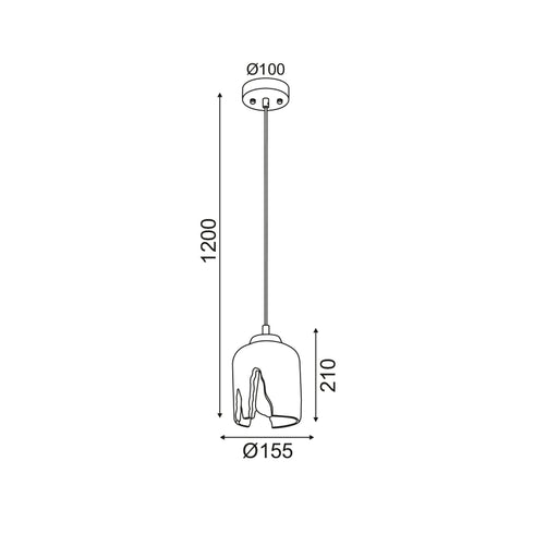 ΚΡΕΜΑΣΤΟ Φ/Σ 1ΧΕ27 ΤΣΙΜΕΝΤΟ Φ15,5ΧΗ120CM POE V36250