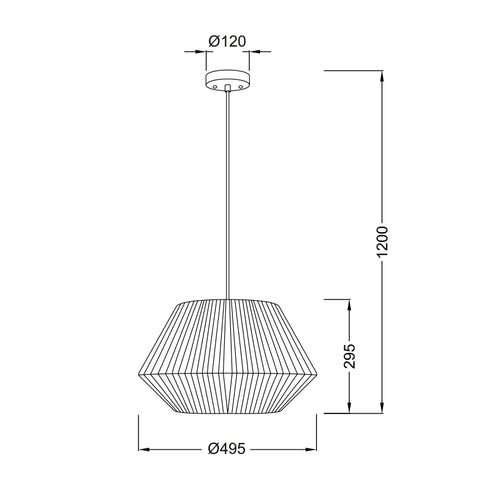 ΚΡΕΜΑΣΤΟ Φ/Σ 1ΧΕ27 ΣΧΟΙΝΙ ΛΕΥΚΟ Φ49,5ΧΗ120CM PERU V36320