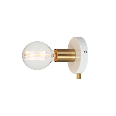WALL FIXTURE 1X27 METALLIC WHITE+BRASS Φ12CM JOY