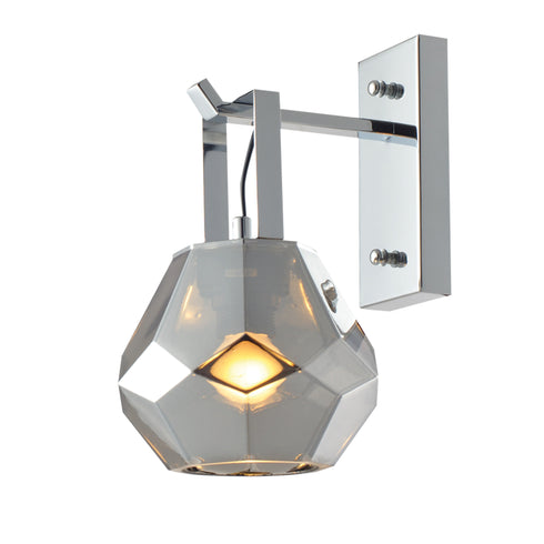 ^WALL F/S 1X27 TINTED GLASS+CHROME METAL Φ18X23.5X30CM DIAMONDRA