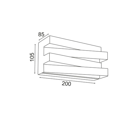 ^WALL F/S LED 12W 3000K 960LM WHITE MET/CO 20X11X9CM MILANO