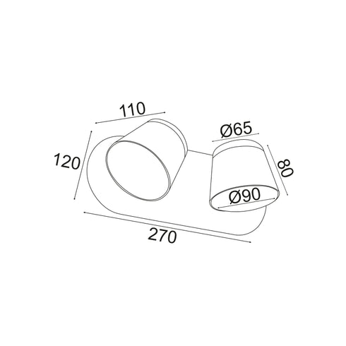 ΕΠΙΤΟΙΧΟ Φ/Σ LED 16W 3000K 1280LM ΜΑΥΡΟ ΜΕΤ/ΚΟ 27X12X11CM LUCIDO V83LEDW27BK