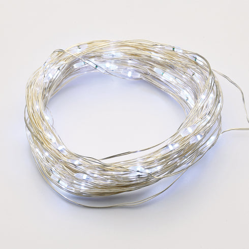 100 LED ΛΑΜΠΑΚ ΣΕΙΡΑ ΨΥΧΡΟ ΛΕΥΚΟ ΑΣΗΜΙ ΚΑΛΩΔ ΧΑΛΚΟΥ ΑΝΤΑΠΤΟΡ(3VDC) & 8 ΠΡΟΓΡΑΜ IP44 10m+3m 1.8W X01100212