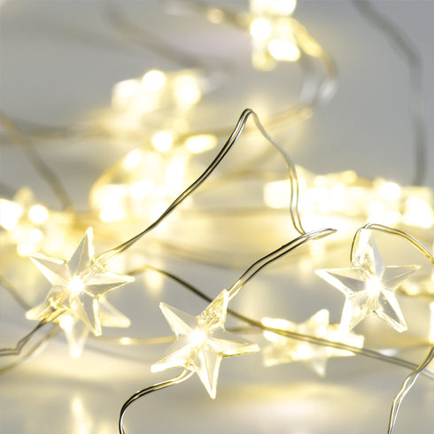 "STAR" Σχέδιο 20 LED ΛΑΜΠΑΚ ΣΕΙΡΑ ΘΕΡΜΟ ΛΕΥΚΟ ΑΣΗΜΙ ΚΑΛΩΔ ΧΑΛΚΟΥ & ΜΠΑΤΑΡ 2xAA IP20 2m+10cm 1.2W X01201112