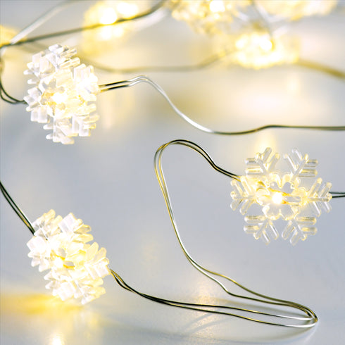 "SNOWFLAKE" Σχέδιο 20LED ΛΑΜΠΑΚ ΣΕΙΡΑ ΘΕΡΜΟ ΛΕΥΚΟ ΑΣΗΜΙ ΚΑΛΩΔ ΧΑΛΚΟΥ&ΜΠΑΤΑΡ 2xAA IP20 2m+10cm 1.2 X01201114