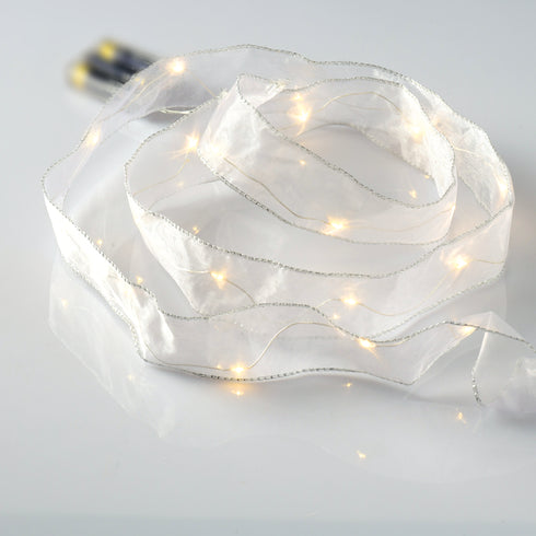 "WHITE RIBBON", 20 LED ΛΑΜΠ.ΧΑΛΚΟΥ, WW, ΑΣΗΜΙ ΚΑΛ. & ΜΠΑΤ. 3xAA, IP20, 2M+10CM, 1.2W X01201118