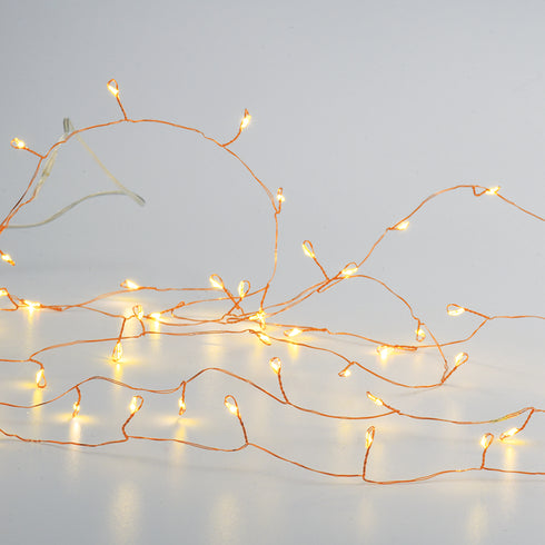 50 CLUSTER LED ΛΑΜΠΑΚ ΣΕΙΡΑ ΘΕΡΜΟ ΛΕΥΚΟ ΧΑΛΚΙΝΟ ΚΑΛΩΔ ΧΑΛΚΟΥ & ΜΠΑΤΑΡ 3xAA IP20 2.5m+30cm 3W X01501217