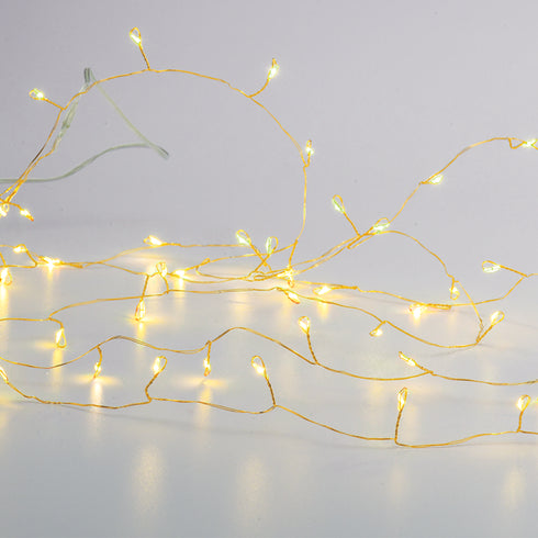 50 CLUSTER LED ΛΑΜΠΑΚ ΣΕΙΡΑ ΘΕΡΜΟ ΛΕΥΚΟ ΧΡΥΣΟ ΚΑΛΩΔ ΧΑΛΚΟΥ & ΜΠΑΤΑΡ 3xAA IP20 2.5m+30cm 3W X01501317