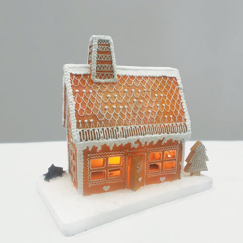 LED WW ΔΙΑΚ/ΚΟ GINGERBREAD ΣΠΙΤΙ ΛΕΥΚΟ&ΚΑΦΕ 3ΑΑ(ΜΠΑΤ)25Χ15Χ23CM X0323