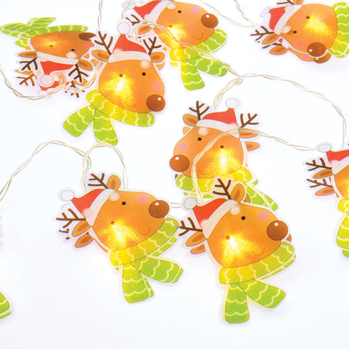 "PLASTIC DEER HEAD", 10 LED ΛΑΜΠΑΚΙΑ ΣΕΙΡΑ ΜΠΑΤΑΡΙΕΣ (2xAA), WW, IP20, 135+30cm, ΔΙΑΦ. ΚΑΛ. ΤΡΟΦ. X04101101