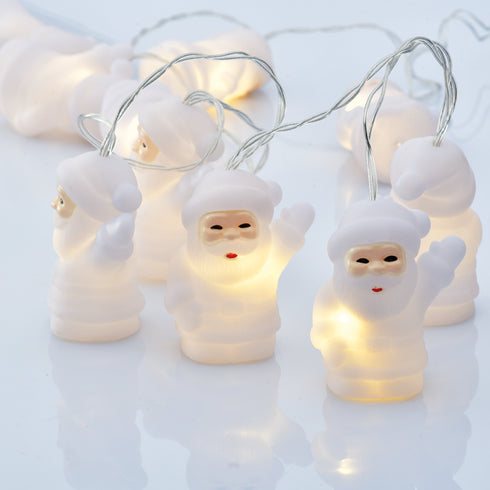 "SILICONE SANTA", 10 LED ΛΑΜΠΑΚΙΑ ΣΕΙΡΑ ΜΠΑΤΑΡΙΕΣ (2xAA), WW, IP20, 135+30cm, ΔΙΑΦ. ΚΑΛ. ΤΡΟΦ. X04101105