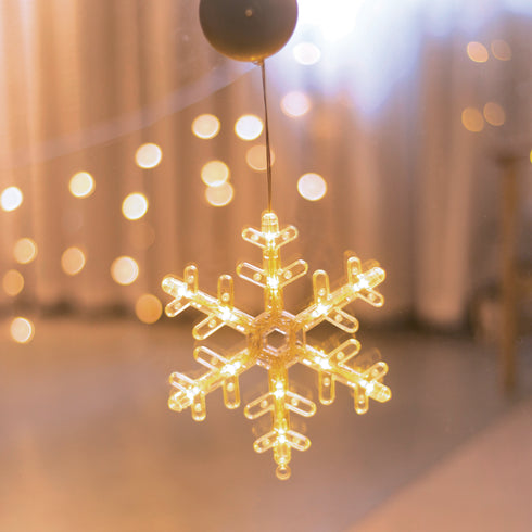"WINDOW PLASTIC SNOWFLAKE" 12 LED ΛΑΜΠΑΚΙΑ WW ΜΠΑΤ. (3ΧΑΑΑ) IP20 17X20CM X04151111