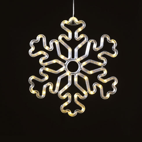 "PLASTIC SNOWFLAKE" 50 LED ΛΑΜΠΑΚΙΑ WW ΜΠΑΤ. (3ΧΑΑ)/USB, IP20, 30.5*0.7*27.5 X04501311