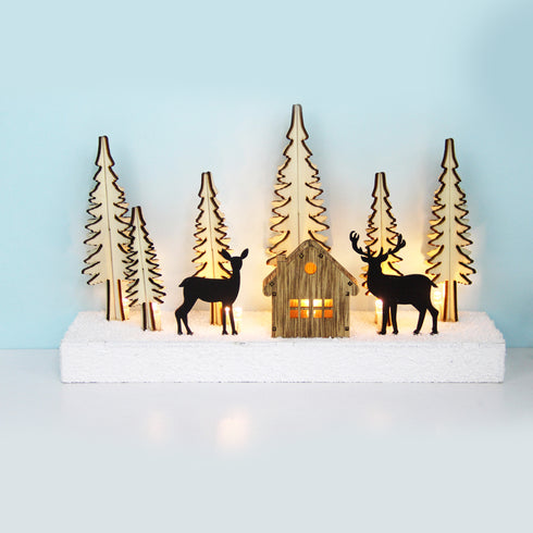 "PLYWOOD CHRISTMAS TREE 3" 10 LED WW Λ/ΚΙΑ ΜΠ/ΡΙΕΣ (2AA) IP20 26X7.5X16CM X05101118