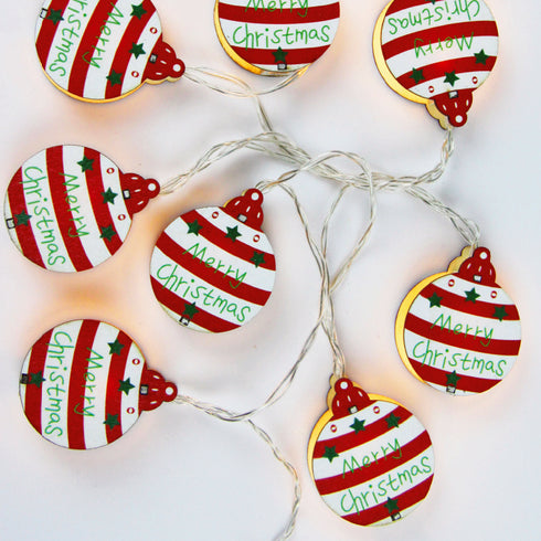 WOODEN XMAS BALL 10 LED ΛΑΜΠ ΣΕΙΡΑ ΘΕΡΜΟ ΣΤΑΘΕΡΟ ΜΠΑΤ (2ΧΑΑ) 1,35m IP20 0,3m ΚΑΛ^ X05101123
