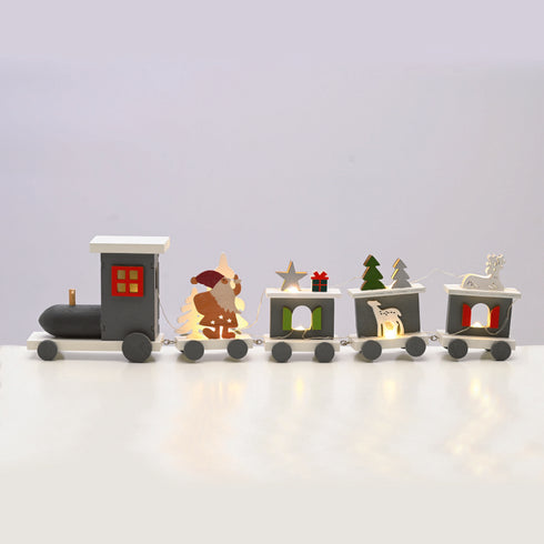 WOODEN TRAIN 9 LED ΛΑΜΠ ΣΕΙΡΑ ΘΕΡΜΟ ΜΠΑΤ (2ΧΑΑA) 45*5*11cm IP20^ X0511127