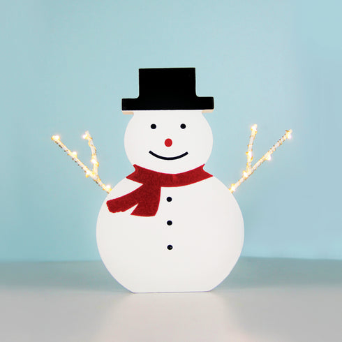 "WOODEN SNOWMAN" 12 ΜΙΝΙ LED WW Λ/ΚΙΑ ΜΠ/ΡΙΕΣ (2ΑΑ) IP20 17X2.3X16CM X05121107
