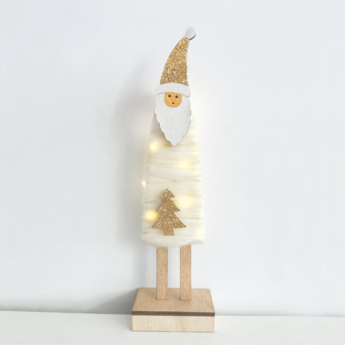 "WOODEN SANTA" 12 MINI LED WW Λ/ΚΙΑ ΜΠ/ΡΙΕΣ (2AAA) IP20 9.5X5.5X34CM X05121419