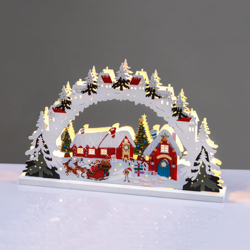 WOODEN HOUSE 15 LED ΛΑΜΠ ΘΕΡΜΟ ΣΤΑΘΕΡΟ ΜΠΑΤ (2ΧΑΑA) 30*5*19cm IP20^ X05151131