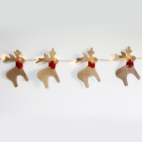 "HESSIAN REINDEER ", 20 MINI LED WW Λ/ΚΙΑ ΑΣΗΜΙ ΧΑΛK. ΜΠ/ΡΙΕΣ (3xAA), IP20, 180+30cm, ΔΙΑΦ. ΚΑΛ. Τ X05201116