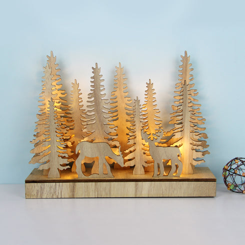"PLYWOOD CHRISTMAS TREE 2" 22 LED WW Λ/ΚΙΑ ΜΠ/ΡΙΕΣ (2AA) IP20 30X8X23CM X05221105