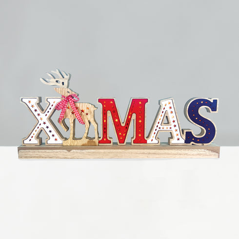 "WOODEN X-MAS 2" 26 MINI LED WW Λ/ΚΙΑ ΜΠ/ΡΙΕΣ (3AA) IP20 45X3.5X20CM X05261113