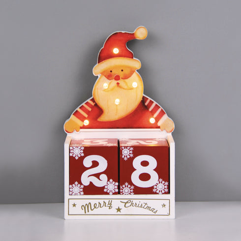 "WOODEN SANTA CALENDAR" 6 LED WW Λ/ΚΙΑ ΜΠ/ΡΙΕΣ (2AAΑ) IP20 12.5X6.7X20.5M X0561108