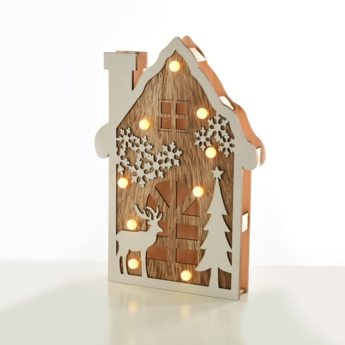 "PLYWOOD HOUSE" 9 LED WW Λ/ΚΙΑ ΜΠ/ΡΙΕΣ (2AA) IP20 19X4X29CM X0591106