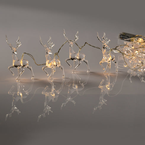 "ACRYLIC PLASTIC REINDEER", 10 LED ΛΑΜΠ. ΣΕΙΡΑ ΜΠΑΤ. (3xAA), WW,IP20, 135+30cm, ΔΙΑΦ. ΚΑΛ. ΤΡΟΦ. X061011223