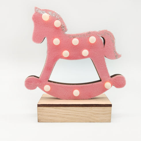 "WOODEN PINK HORSE", 10 MINI LED ΛΑΜΠ. ΜΠΑΤ. (2xAA), WW,IP20, 17X4.5X16CM X061011240
