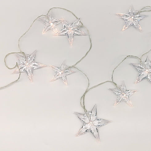 "PLASTIC BIG&MEDIUM STARS", 10 LED ΛΑΜΠ. ΣΕΙΡΑ ΜΠΑΤ. (3xAA), WW,IP20, 135+30cm, ΔΙΑΦ. ΚΑΛ. ΤΡΟΦ. X061011242