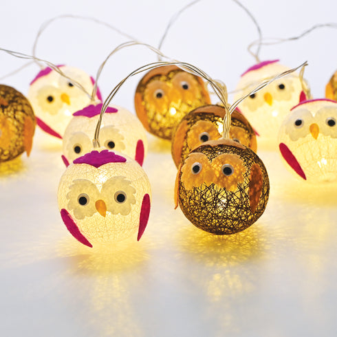 "PLASTIC BALL OWL", 10 LED ΛΑΜΠΑΚΙΑ ΣΕΙΡΑ ΜΠΑΤΑΡΙΕΣ (3xAA), WW, IP20, 135+30cm, ΔΙΑΦ. ΚΑΛ. ΤΡΟΦ. X061011246
